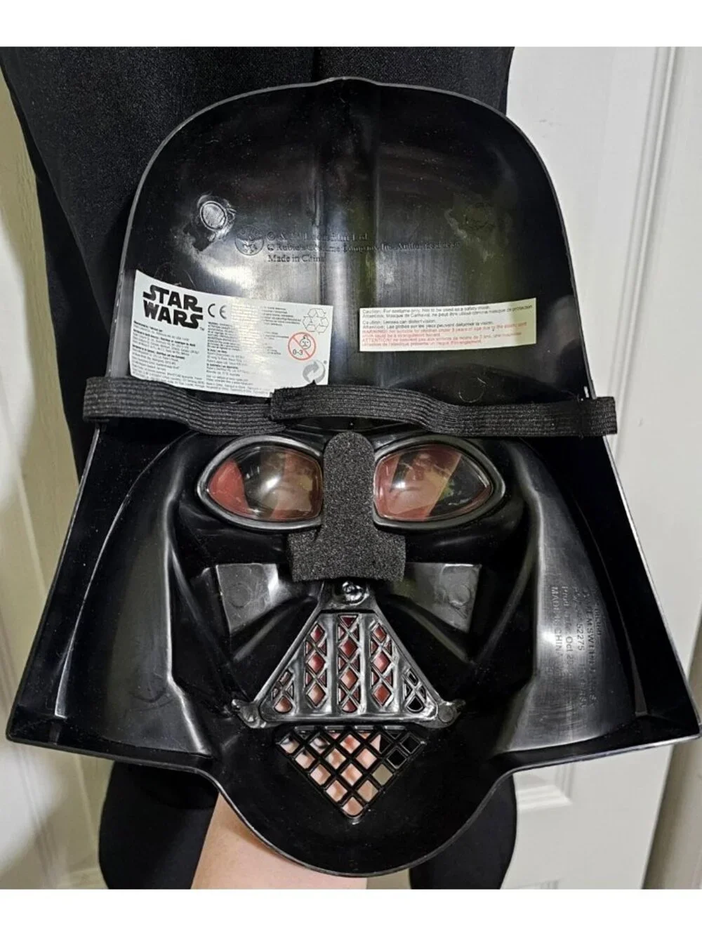 Darth Vader Costume Boys 6-7 Star Wars Rubie's Jumpsuit Mask Belt Treat Basket